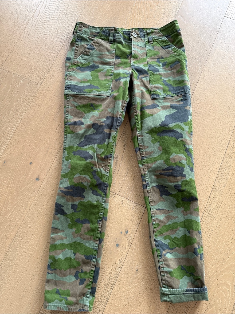 J. Crew Women's Camo Ankle Pants - Green/Brown